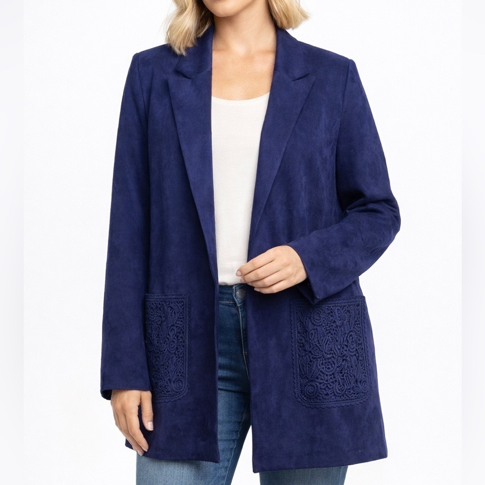 Anthropologie solitaire open Kimono jacket blazer faux suede oversized jacket